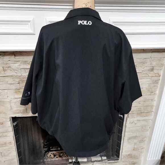 POLO Golf Black Short Sleeve 1/2 Zip Jacket with White House Logo Size XL - Picture 2 of 9
